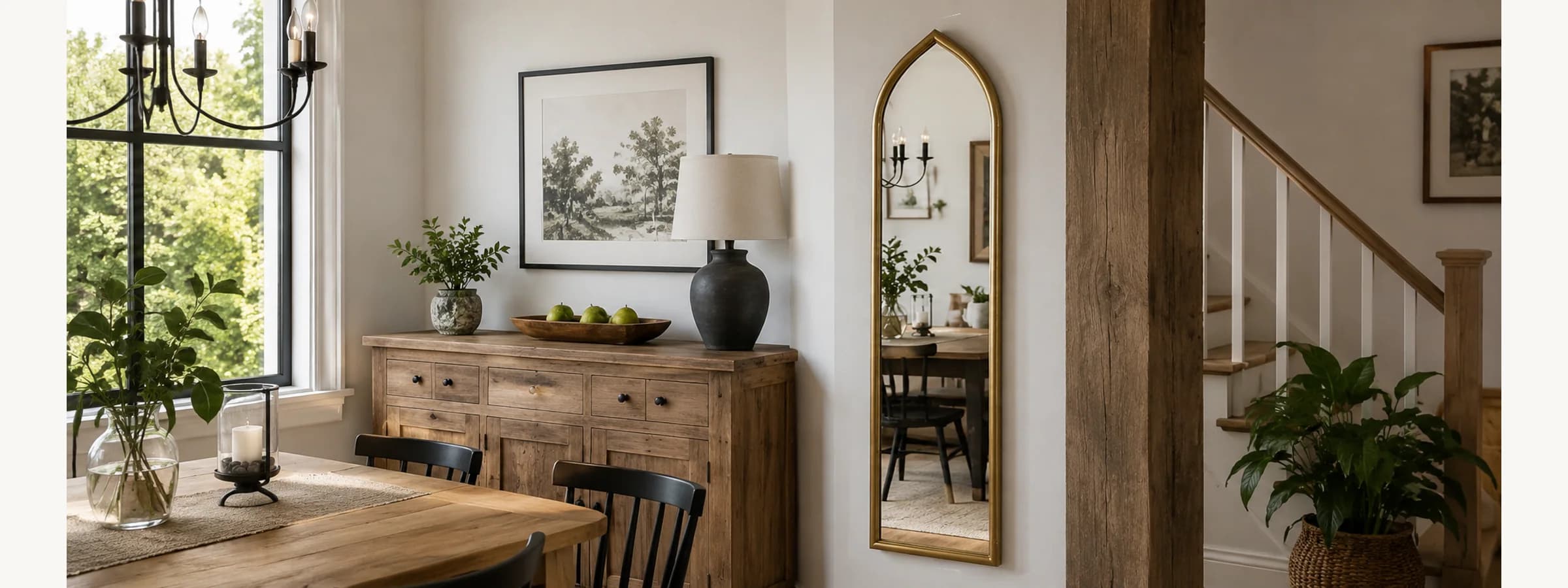 12 x 50 Inch Narrow Arched Wall Mirror gallery image