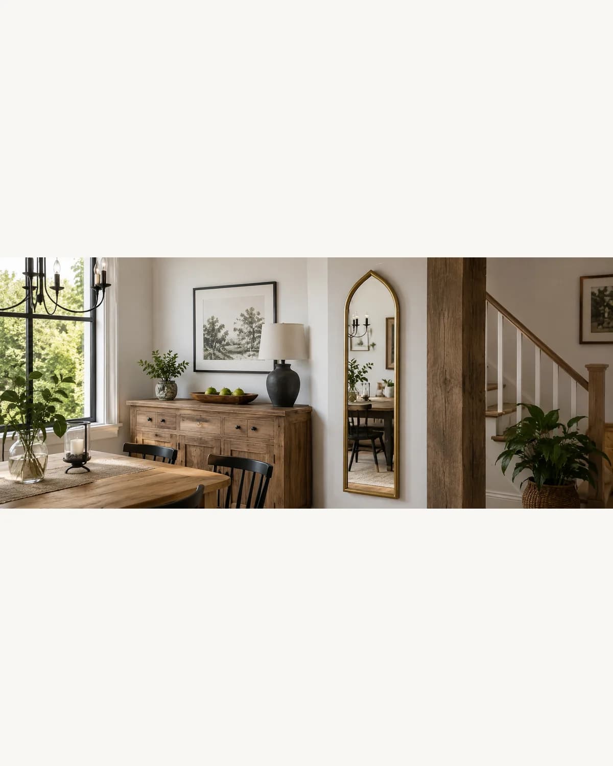 12 x 50 Inch Narrow Arched Wall Mirror gallery image