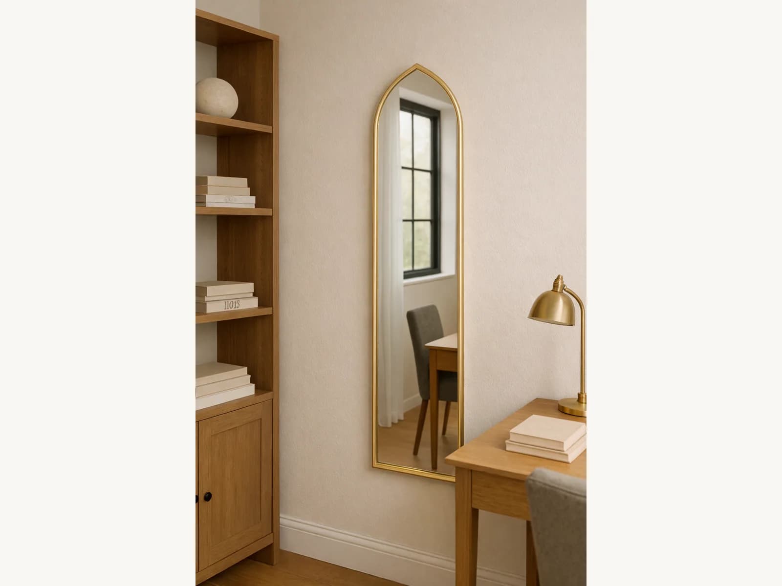 12 x 50 Inch Narrow Arched Wall Mirror gallery image