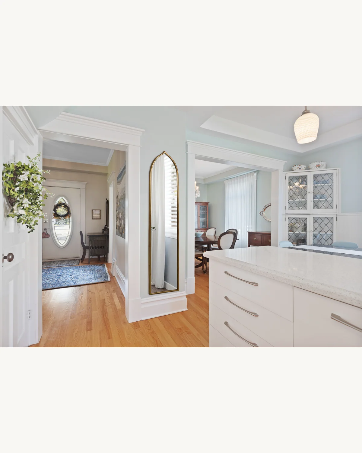 71 x 16 Inch Slim Arched Wall Mirror gallery image