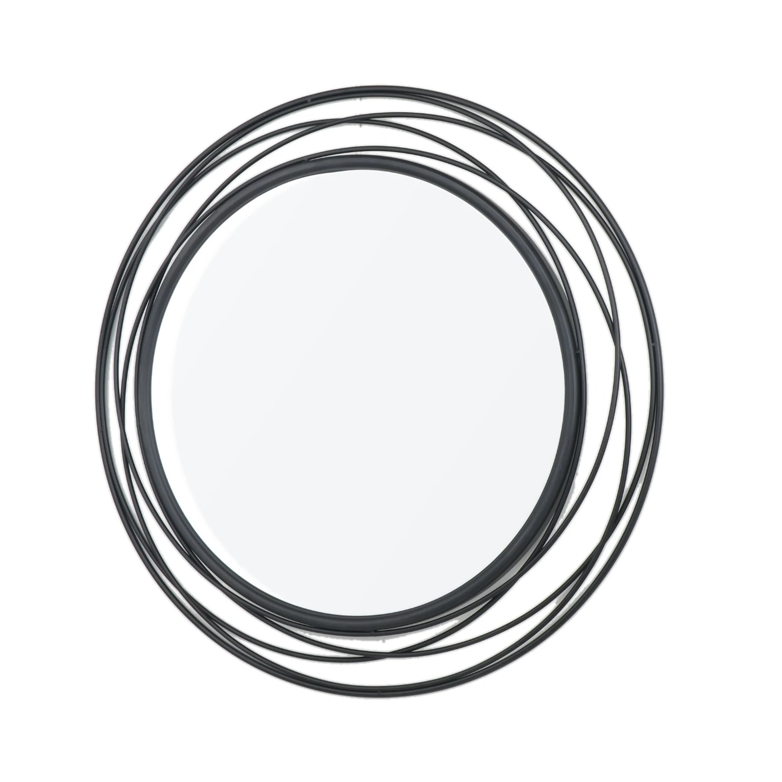 36 Black Round Mirror