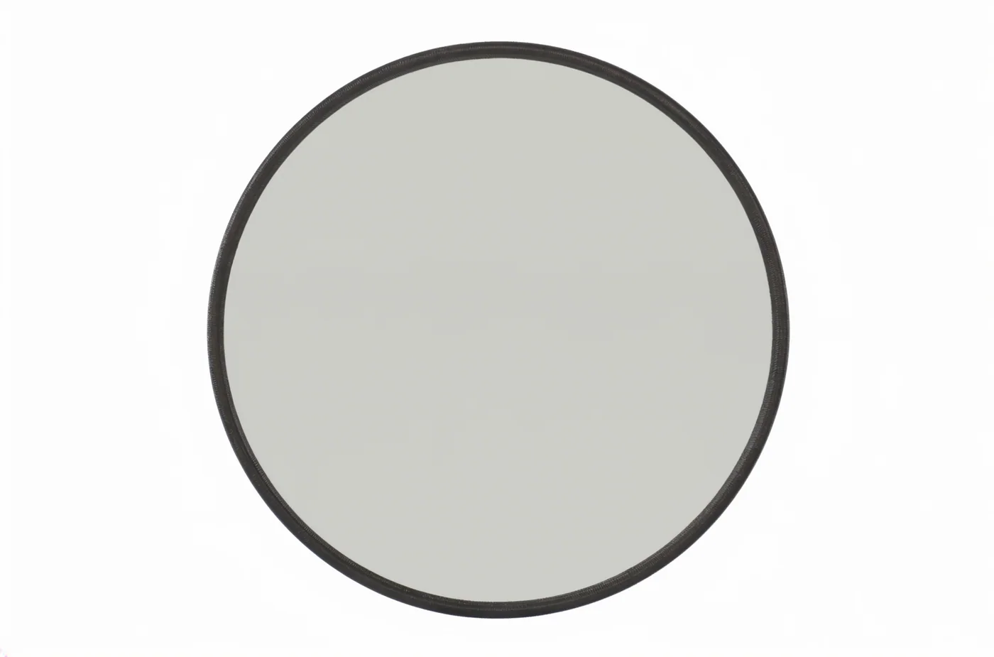 39 Black Plaster Effect Round Mirror