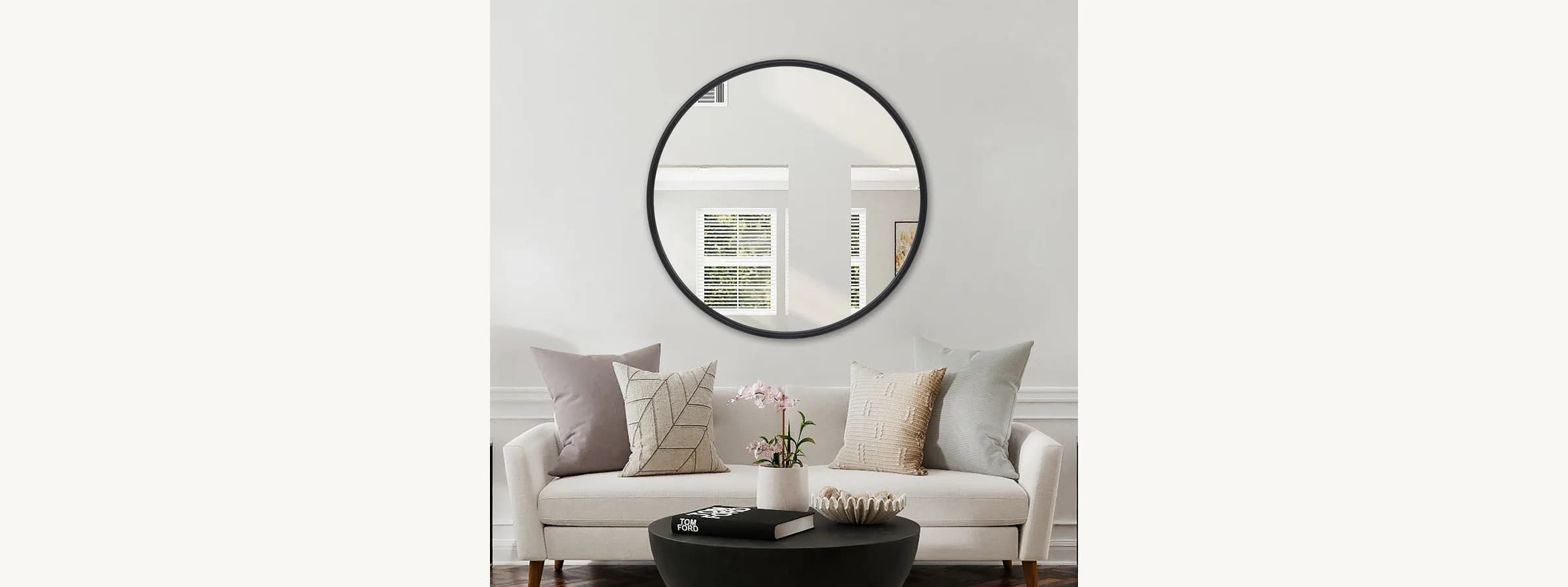 39 Black Round Mirror gallery image