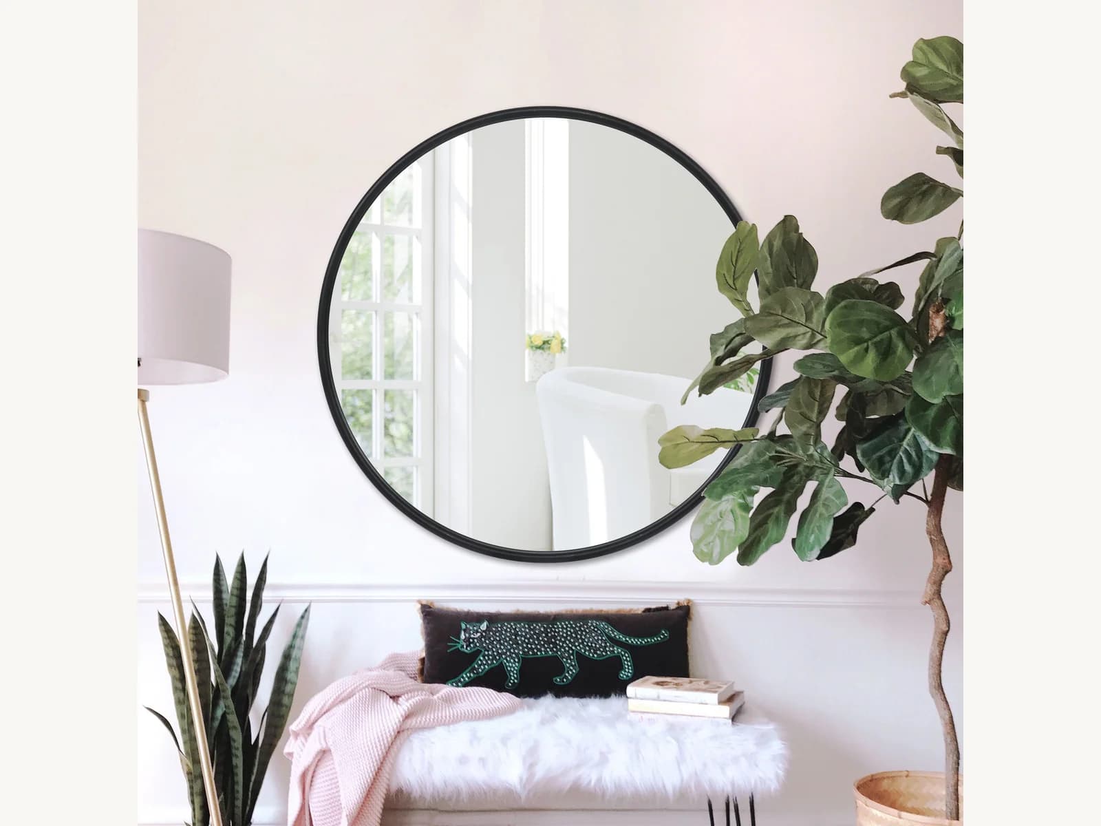 39 Black Round Mirror gallery image