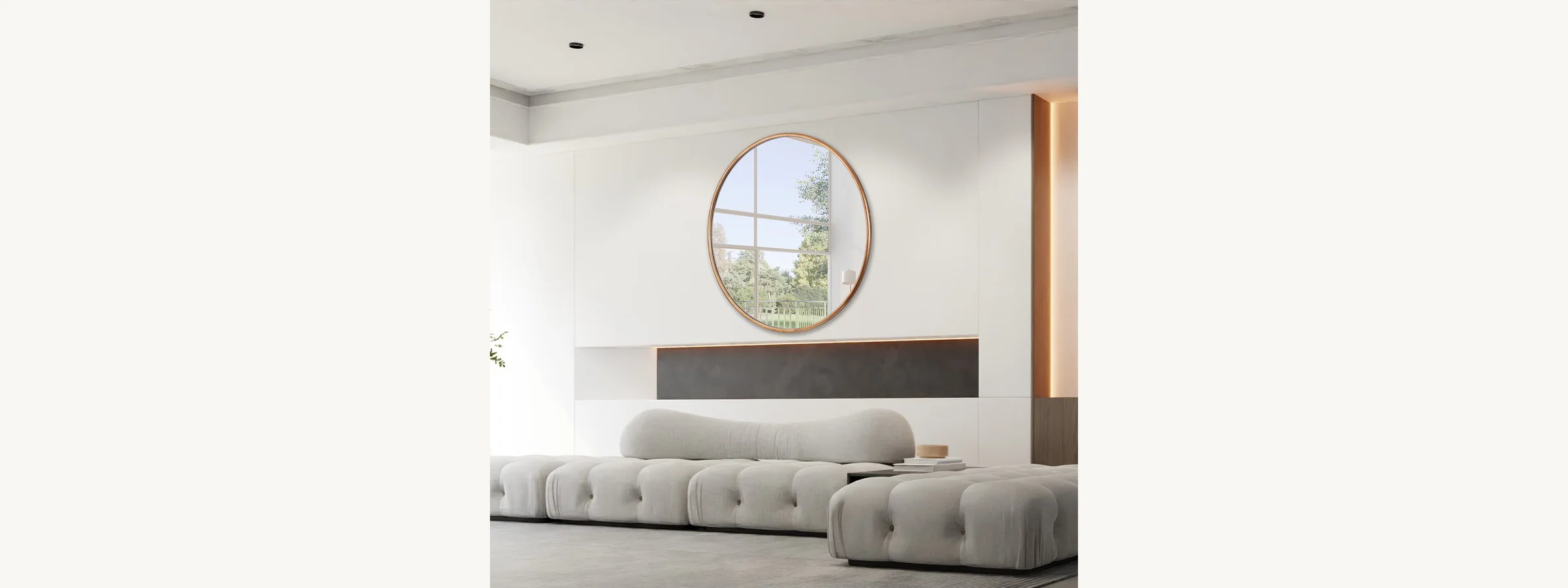 47 Gold Round Mirror gallery image