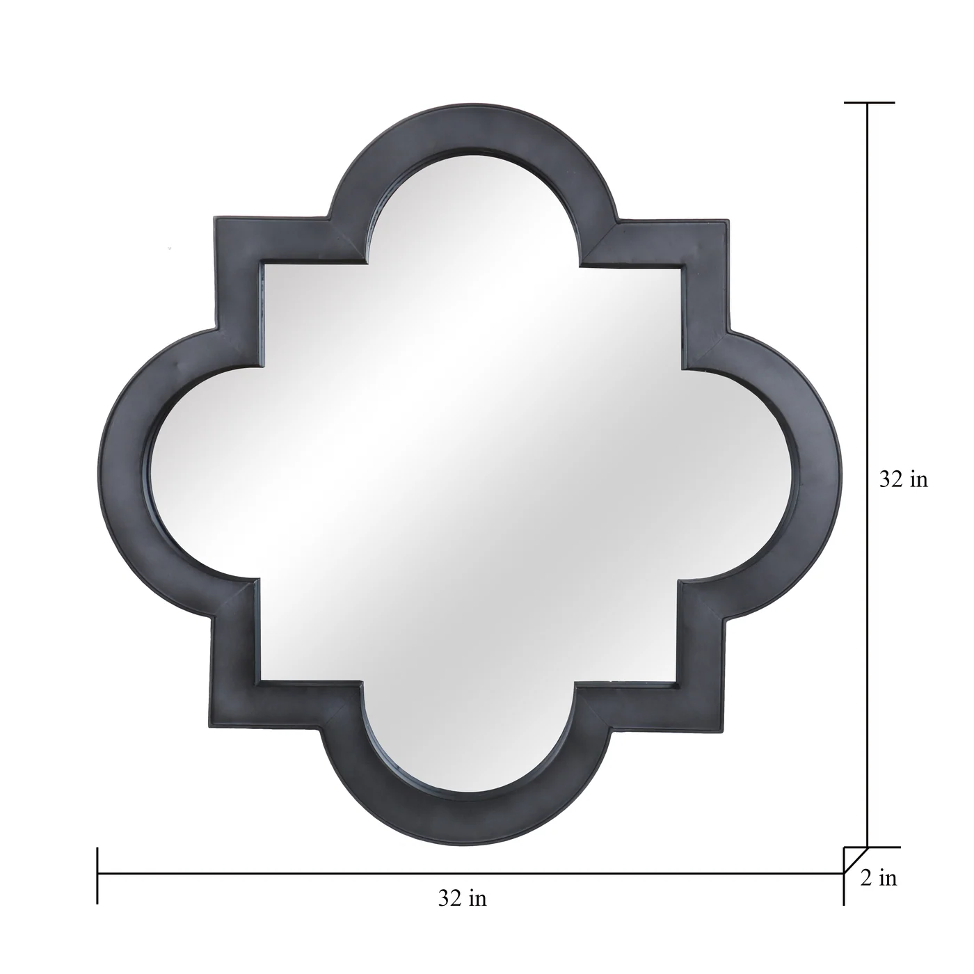 Black Quatrefoil Wall Mirror gallery image