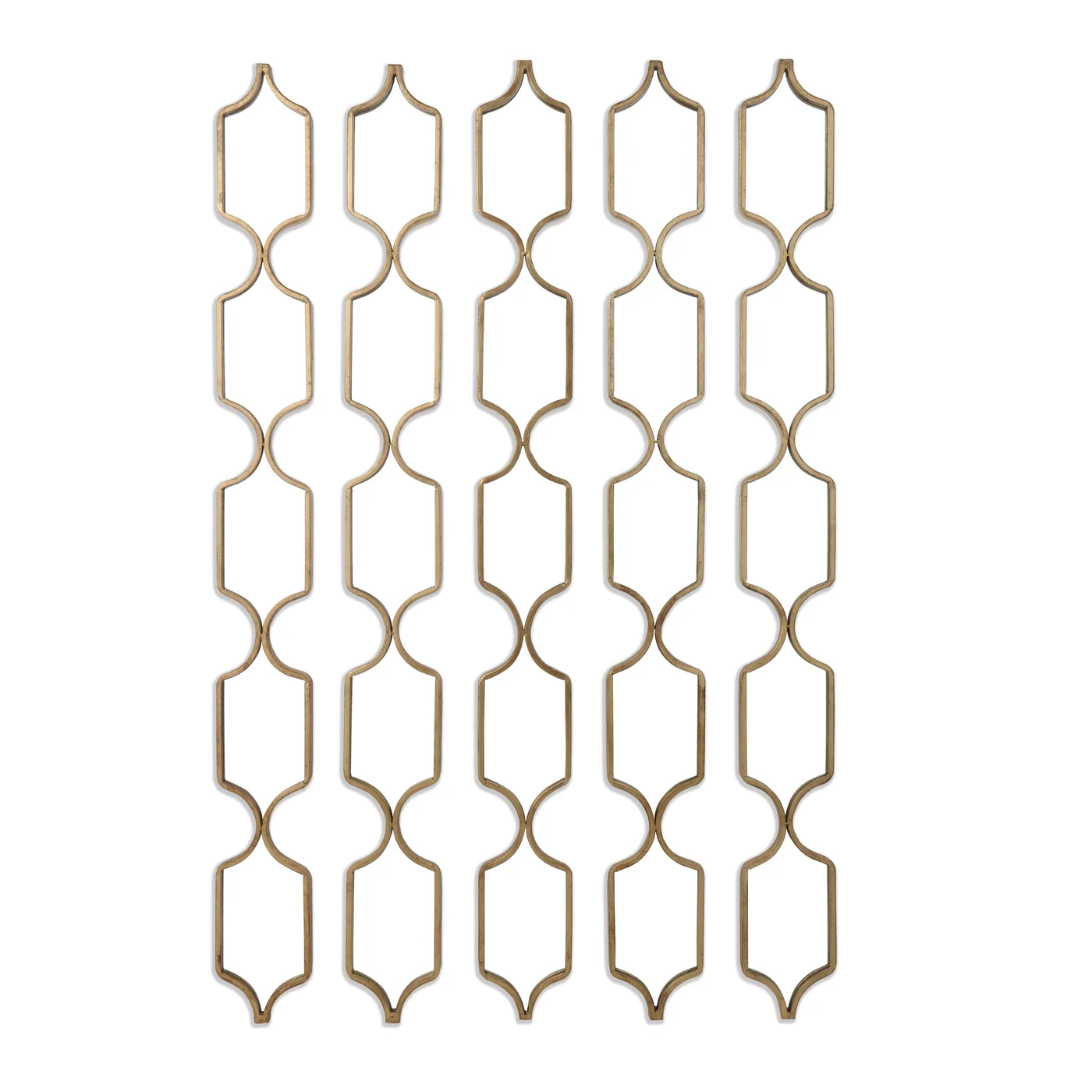 Gold Rectangular Linked Mirror Set