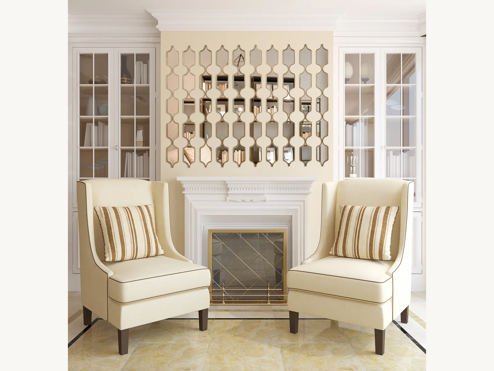 Gold Rectangular Linked Mirror Set gallery image